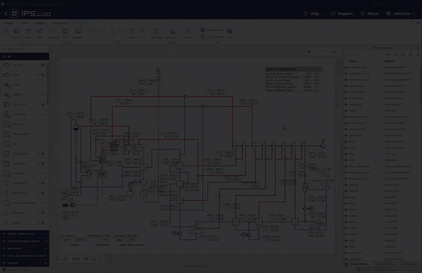 Example usage of the new global highlighting tool used in Boiler Steam Cycle project. 
